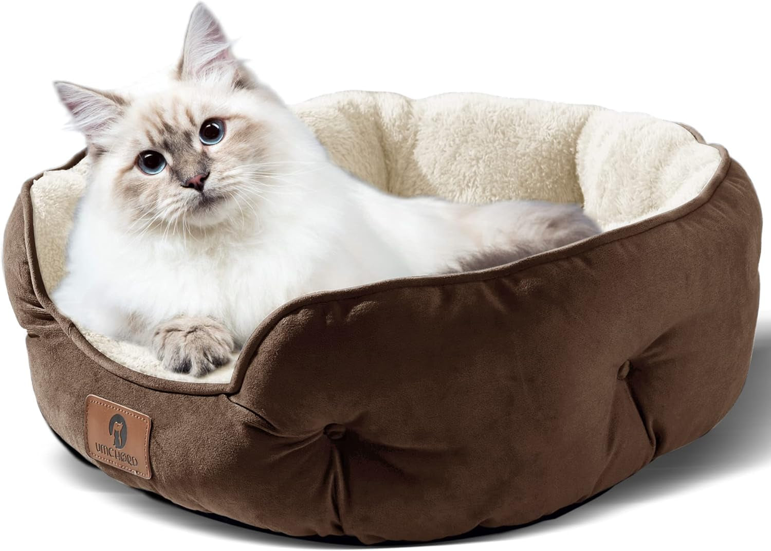 Small Dog Bed for Small Dogs, Cat Beds for Indoor Cats, Pet Bed for Puppy and Kitty, Extra Soft & Machine Washable with Anti-Slip & Water-Resistant Oxford Bottom, Brown, 20 Inches Small Dog Bed for Small Dogs, Cat Beds for Indoor Cats, Pet Bed for Puppy and Kitty, Extra Soft & Machine Washable with Anti-Slip & Water-Resistant Oxford Bottom, Brown, 20 Inches